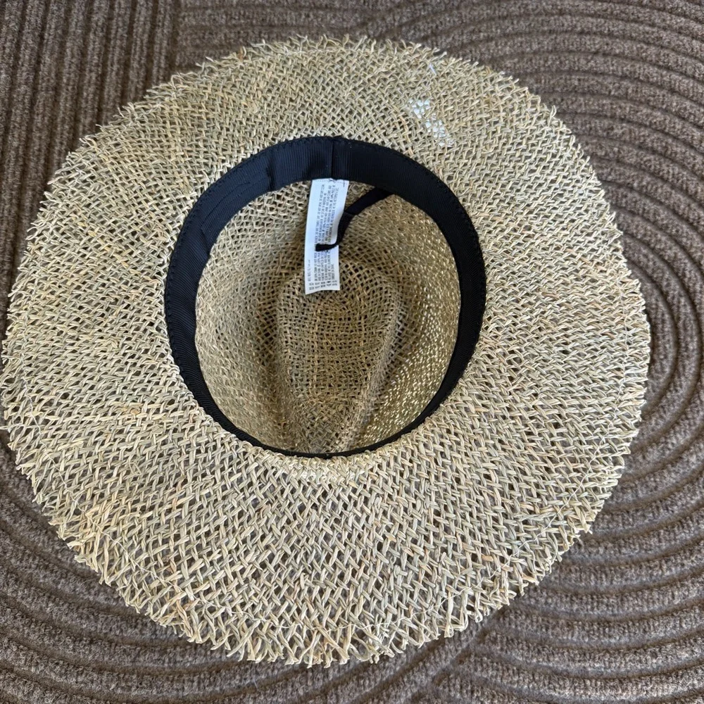 NWT Sundrenched Frayed Natural Straw Hat 58CM Forever 21 Coachella festival